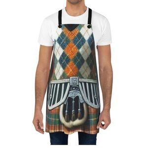 Tartan Apron with Sporran Print
